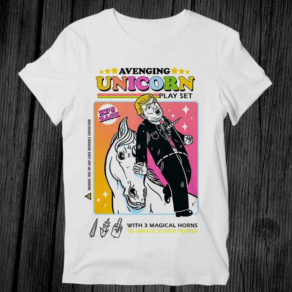 Avenging Unicorn Revenge Stupid People Comics T Shirt Unisex Adult Mens Womens Gift Cool Music Fashion Top Vintage Retro Tee G399