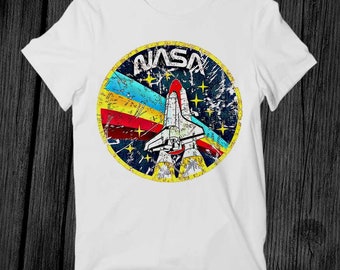 NASA Distressed Logo Space Agency T-shirt Unisex Adult Mens Womens Gift Cool Music Fashion Top Vintage Retro Tee G308