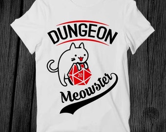 Dungeon Meowster Dragons Cat Monster DnD Guess I ll Die RPG Best Seller T Shirt Unisex Adult Gift Cool Music Top Retro Tee G466