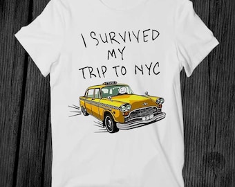 Ik overleefde mijn reis naar NYC Spider Movie T-shirt Unisex volwassen heren dames cadeau coole muziek mode top vintage retro Tee G269