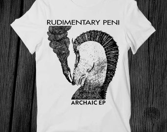 Rudimentaire Peni archaïsche band concert poster T-shirt Unisex volwassen heren dames cadeau coole muziek mode top vintage retro Tee G279