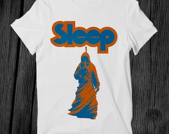 Schlaf Samurai Krieger T-Shirt Unisex Erwachsene Herren Damen Geschenk Coole Musik Mode Top Vintage Retro Tee G422