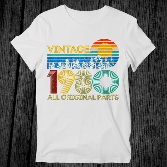 1980 Vintage T Shirt, Birthday Gift Tee. Retro Style Shirt. 1980 Vintage T Shirt, Birthday Gift Tee. Retro Style Shirt.
