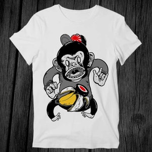 Monkey Banana Magic Sushi Ramen Comics T-shirt Unisex volwassen heren dames cadeau coole muziek mode top vintage retro T-shirt G414