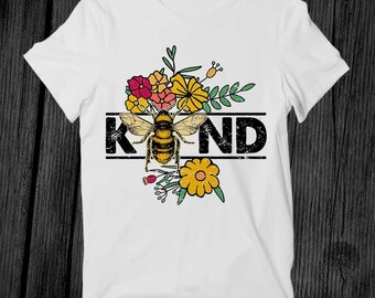 Bee Kind British Wild Flower T Shirt Unisex Adult Mens Womens Gift Cool Music Fashion Top Vintage Retro Tee G397