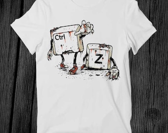 Walking Undoead CTRL Z toetsenbord ongedaan maken Computer Geek T-shirt Unisex volwassen heren dames cadeau coole muziek mode top vintage retro Tee G428