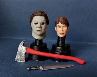 Halloween h20 michael myers laurie strode accessoires têtes de neca