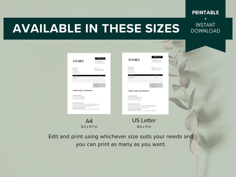 Editable Business Invoice Template, Minimalist Small Business Templates ...