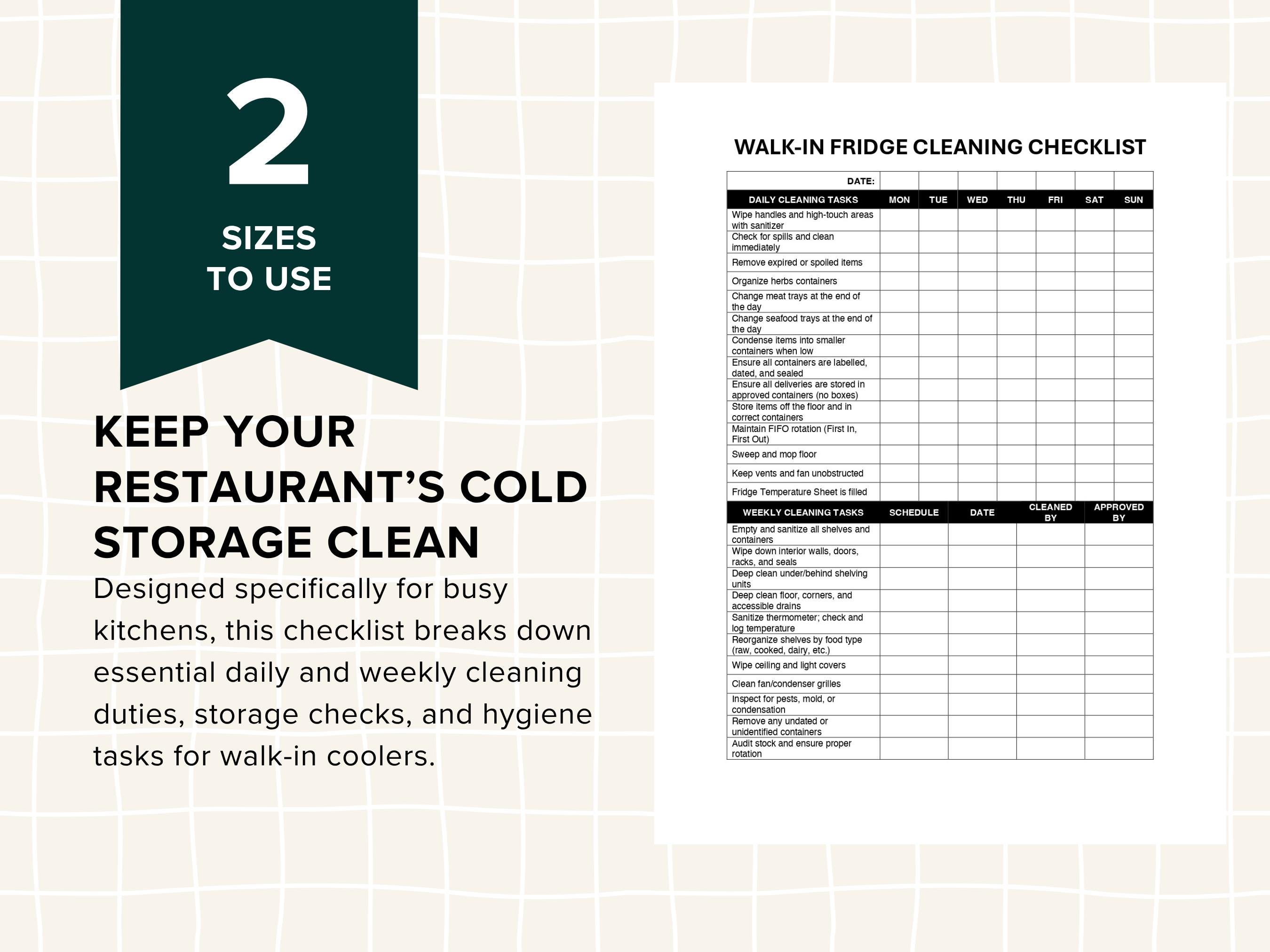 Samsung fridge glass cleaning checklist infographic: weekly wipe, monthly clean, deep clean every 3-6 months