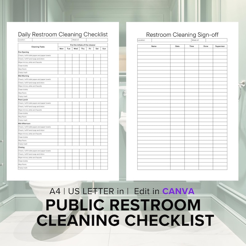 Cleaning Sign in Sheets - Etsy