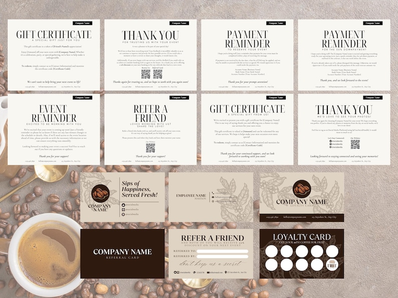 Editable Coffee Cart Business Templates Bundle, Mobile Coffee Bar ...