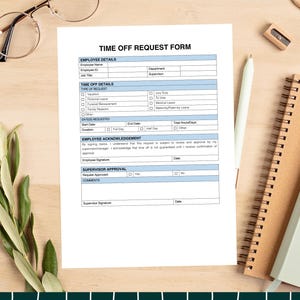 Time off Request Form, Microsoft Word Template, HR Official Forms ...