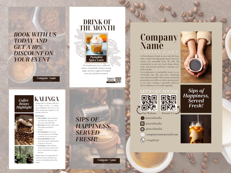 Editable Coffee Cart Business Templates, Mobile Coffee Bar Contract ...