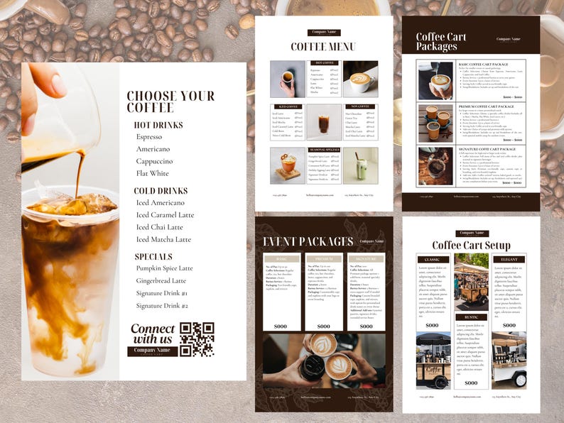 Editable Coffee Cart Business Templates, Mobile Coffee Bar Contract ...