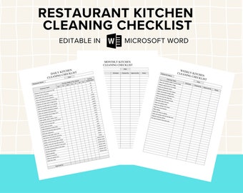 Restaurant Kitchen Cleaning Checklist | Professional Kitchen Cleaning Checklist | Kitchen Cleaning Schedule