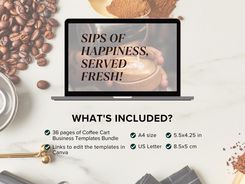Editable Coffee Cart Business Templates Bundle, Mobile Coffee Bar ...