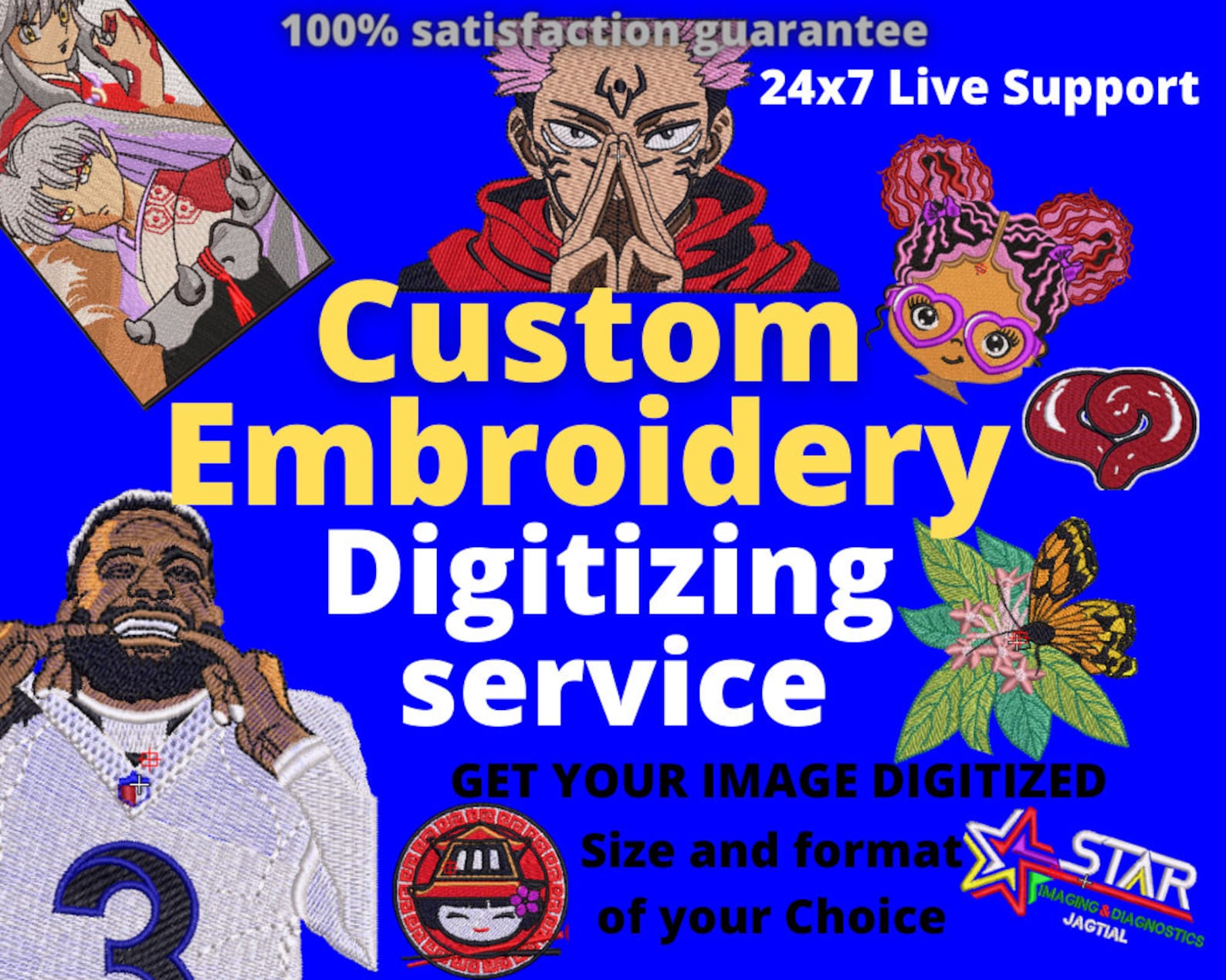 Custom Embroidery Digitizing / Custom Computer Embroidery Machine