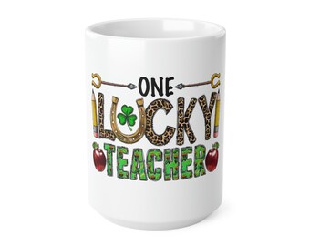 Lucky Teacher St Patrick’s day celebration mug| St Patrick’s day gifts for teachers/ family and friends| celebration mugs for coffee lovers