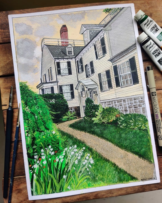 Handmade Painting of House House Painting Painting for Home Etsy