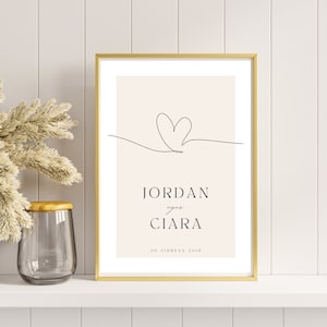 Irish Anniversary Print | As Gaeilge | Personalised Couple Print | Valentine&#39;s Day Gift | Wedding Anniversary Gift | Irish Wall Print
