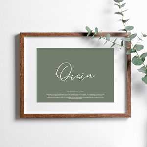 Custom Name Meaning Print | Nursery Wall Art | Baby Name Print | Personalised Home Decor | Name Meaning for Nursery | Name Origin Print