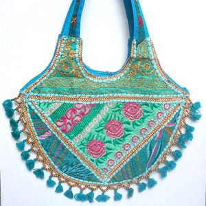 Handmade Banjara Bag | Indian Khambhalia Embroidered Boho Tote | Vintage Patchwork Bag | Tribal Bohemian Shoulder Bags