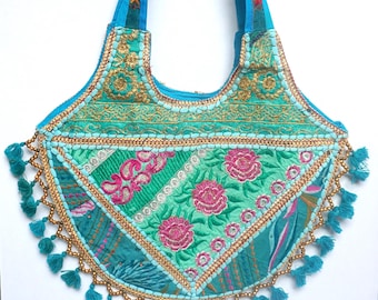 Handmade Banjara Embroidered Tote | Vintage Tribal Boho Bag