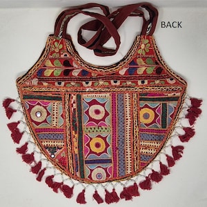 Handmade Banjara Bag | Indian Khambhalia Embroidered Boho Tote | Vintage Patchwork Bag | Tribal Bohemian Shoulder Bags