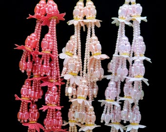 Handmade Beaded Latkan Tassels for Saree Blouse, Lehenga, Dupatta – Bridal Wedding (Set of 2)