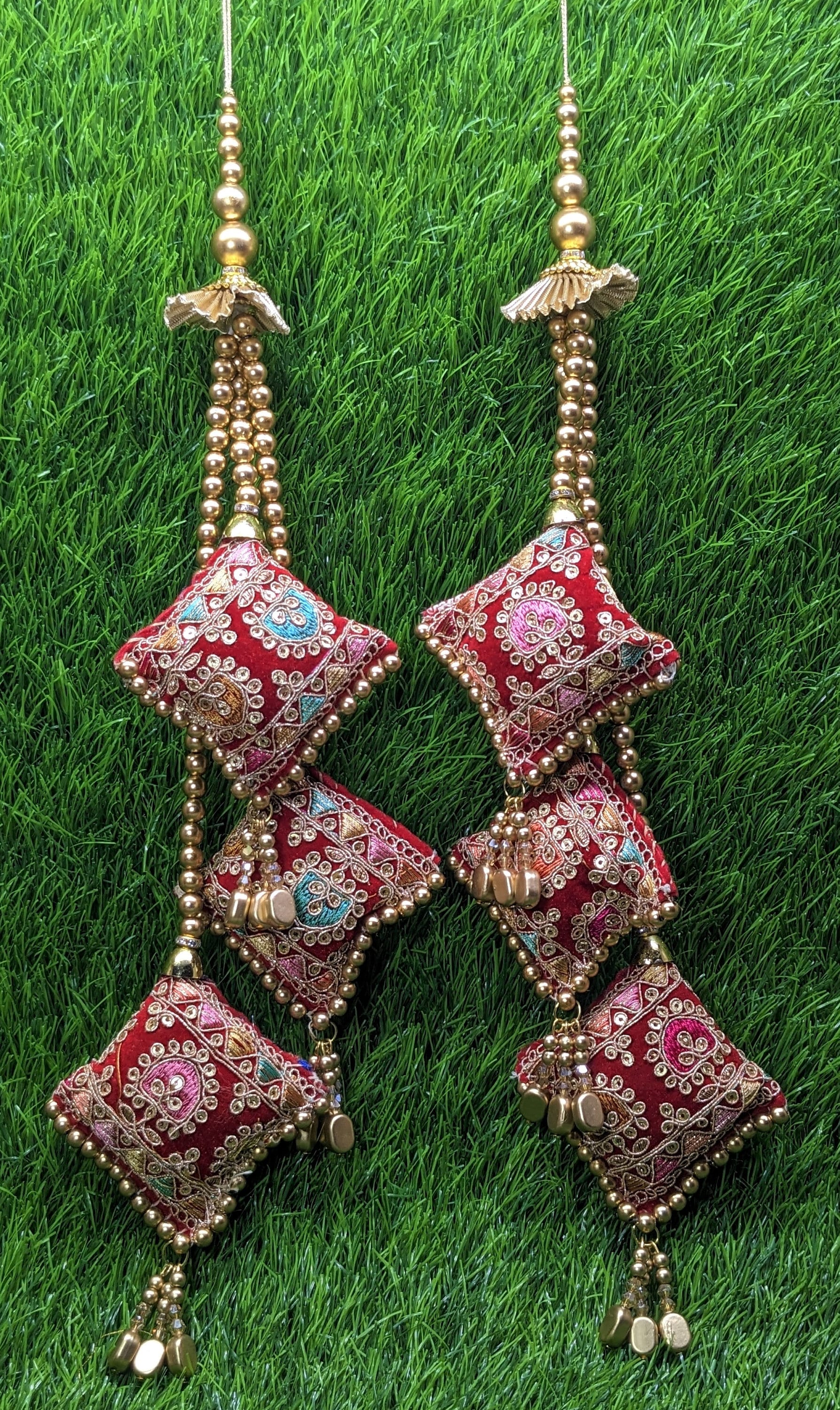Red - Handmade Beadwork Latkan /Tassels for Clothing 14