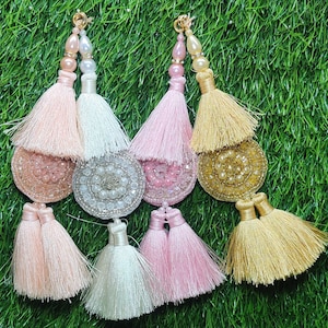 Indian Handmade Latkan Tassels for Saree Blouse Lehenga HandBags Hangings Dupatta Decoration Bridal Wedding dress for Women pair of 2 pcs
