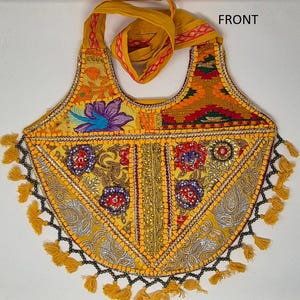 Handmade Banjara Bag | Indian Khambhalia Embroidered Boho Tote | Vintage Patchwork Bag | Tribal Bohemian Shoulder Bags