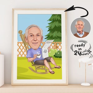 Custom Retirement Cartoon Portrait, Retirement Caricature, Retirement Gift, Retirement Cartoon, Retirement Present, Happy Retirement Cartoon