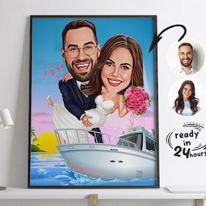 Custom Wedding Cartoon Portrait, Couple Portrait, Gift for Couple, Wedding Caricature, Wedding Portrait, Custom Caricature, Couple Cartoon