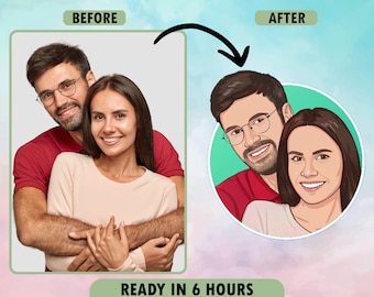 Cartoon Portrait From Photo, Social Media Profile Picture, Cartoon Selfie, Cartoon Logo, Personalized Portrait From Photo, Cartoon Avatar