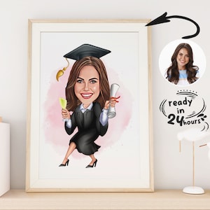 Ritratto di laurea personalizzato, ritratto di laurea, regalo di laurea, fumetto di laurea, caricatura di laurea, caricatura da foto