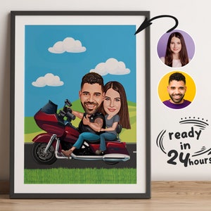 Custom Couple Cartoon, Couple Caricature from Photo, Couple Gift for Anniversary, Couple Portrait, Couple Cartoon Drawing, Anniversary Gift