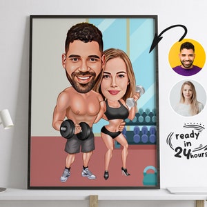 Dibujo animado de pareja personalizado, caricatura de pareja a partir de una foto, regalo de pareja para aniversario, retrato de pareja, dibujo animado de pareja, regalo de aniversario