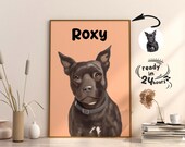 Custom Cartoon Pet Portrait, Pet Cartoon, Cat & Dog Portrait From Photo, Pet Portrait Gift, Pet Owner Gifts, Custom Pet Prints, Cartoon Pet