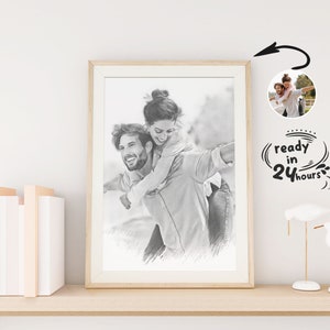 Custom Sketch From Photo, Digital Sketch Art, Sketch Portrait, Pencil Drawing, Wall Art Sketch, Sketch Art, Pencil Sketch, Vintage Sketch