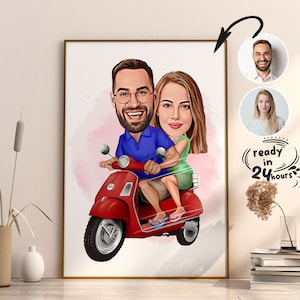 Benutzerdefiniertes Paar Cartoon Portrait, Paar Porträt, Paar Geschenk, Paar Karikatur, Valentinstag Geschenk, Benutzerdefinierte Karikatur, Jubiläumsgeschenk
