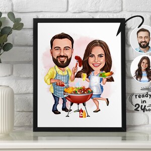 Retrato de pareja personalizado, caricatura de pareja, regalo de pareja, caricatura de pareja, retrato familiar, caricatura personalizada, regalo de aniversario