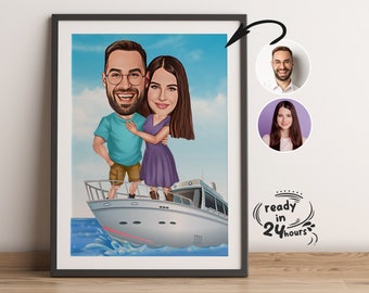 Custom Couple Cartoon Portrait, Couple Portrait, Couple Gift, Couple Caricature, Valentine's Day Gift, Custom Caricature, Anniversary Gift