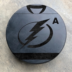 Tampa Bay Lightning NHL Jersey Custom Laser Engraved Hockey Puck Any Name and Number