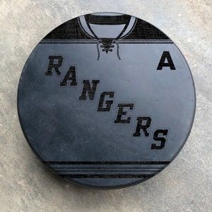 New York Rangers NHL Jersey Custom Laser Engraved Hockey Puck Any Name and Number