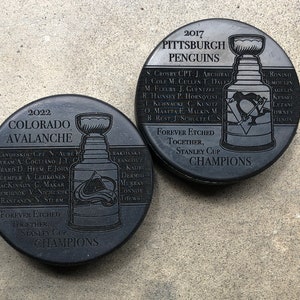 NHL Hockey Custom Stanley Cup Champions Laser Engraved Hockey Puck