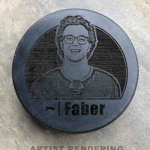 Discos de hóquei personalizados gravados a laser da NHL Minnesota Wild, jogador escolhido por você