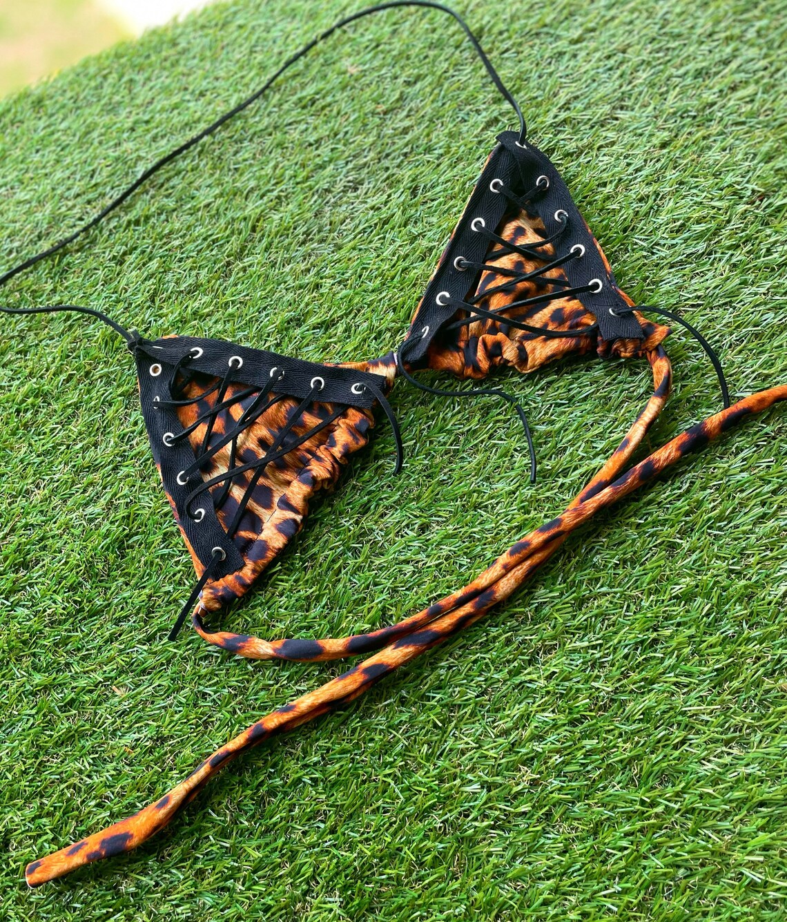 Cheetah Print Bikini Top Festival Clothing Women Festival Etsy