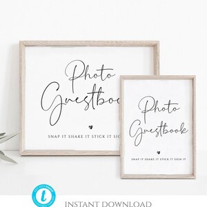 photo guestbook Sign Template, Printable guestbook Cards, guest book Sign, photo guestbook Calligraphy Card Reception Sign, Nancy