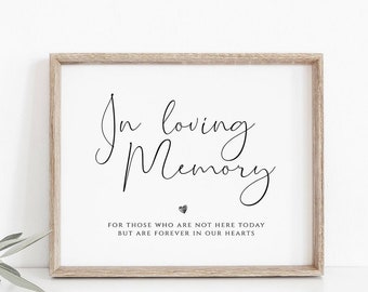 in Loving Memory Sign Elegant printable Modern Wedding Sign, Wedding Memory Sign Template, In Loving Memory Sign Printable, Nancy